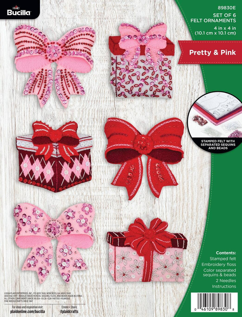 Pretty and Pink Ornaments, Bucilla Kit