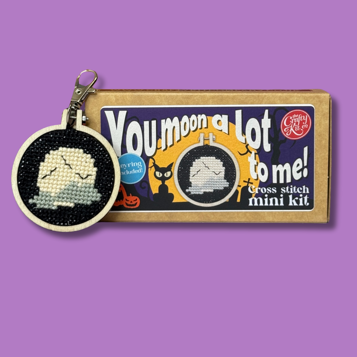You moon a lot to me! Mini Matchbox Cross Stitch Kit