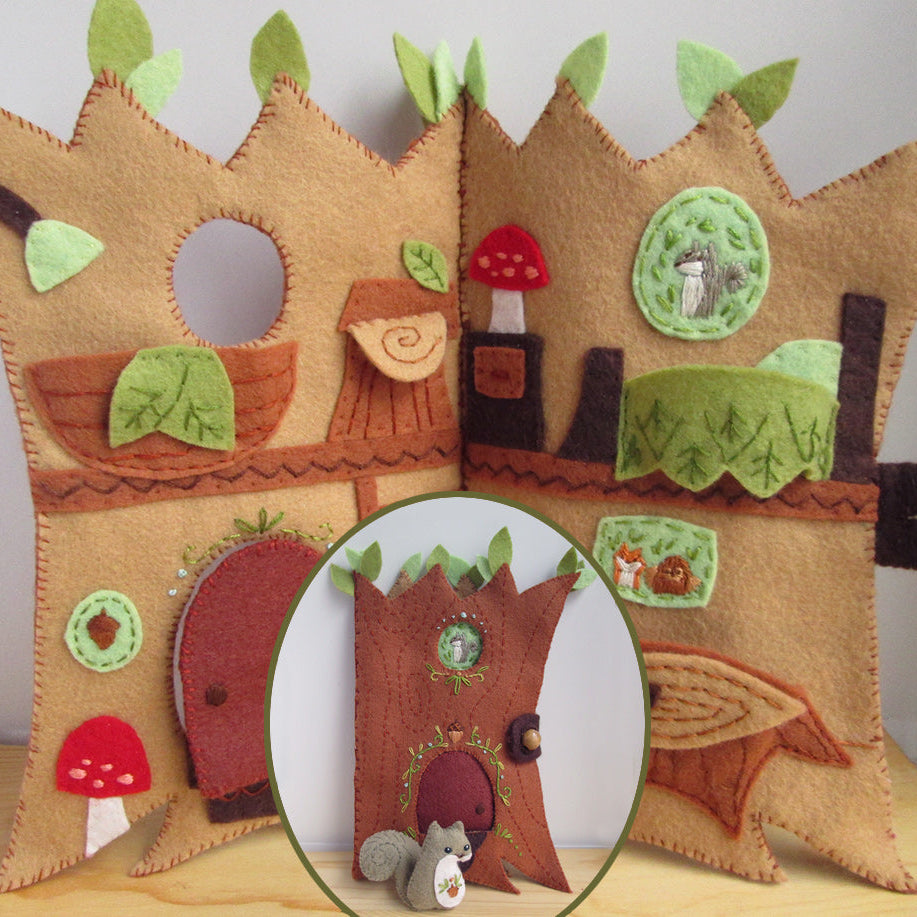 Woodland Treehouse Quiet Book felt pattern