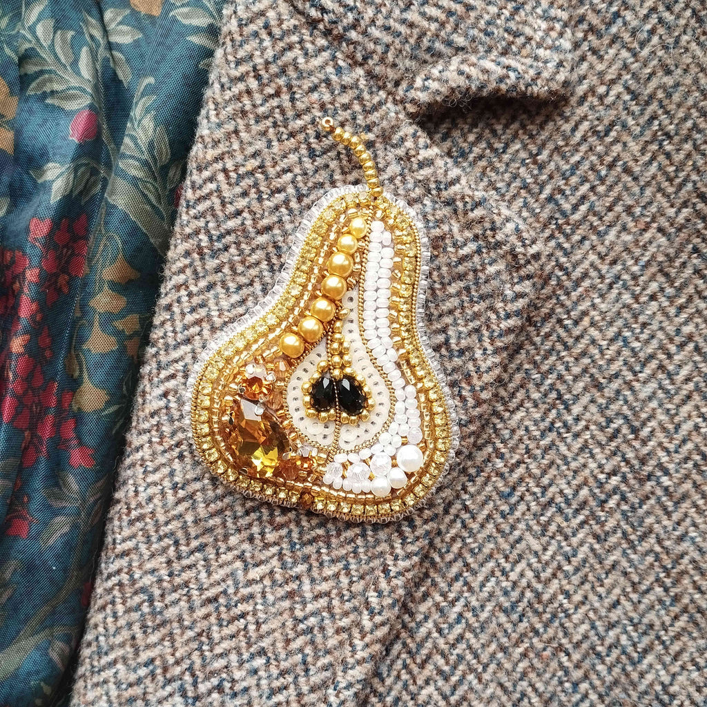 Pear,  Bead Embroidery Kit