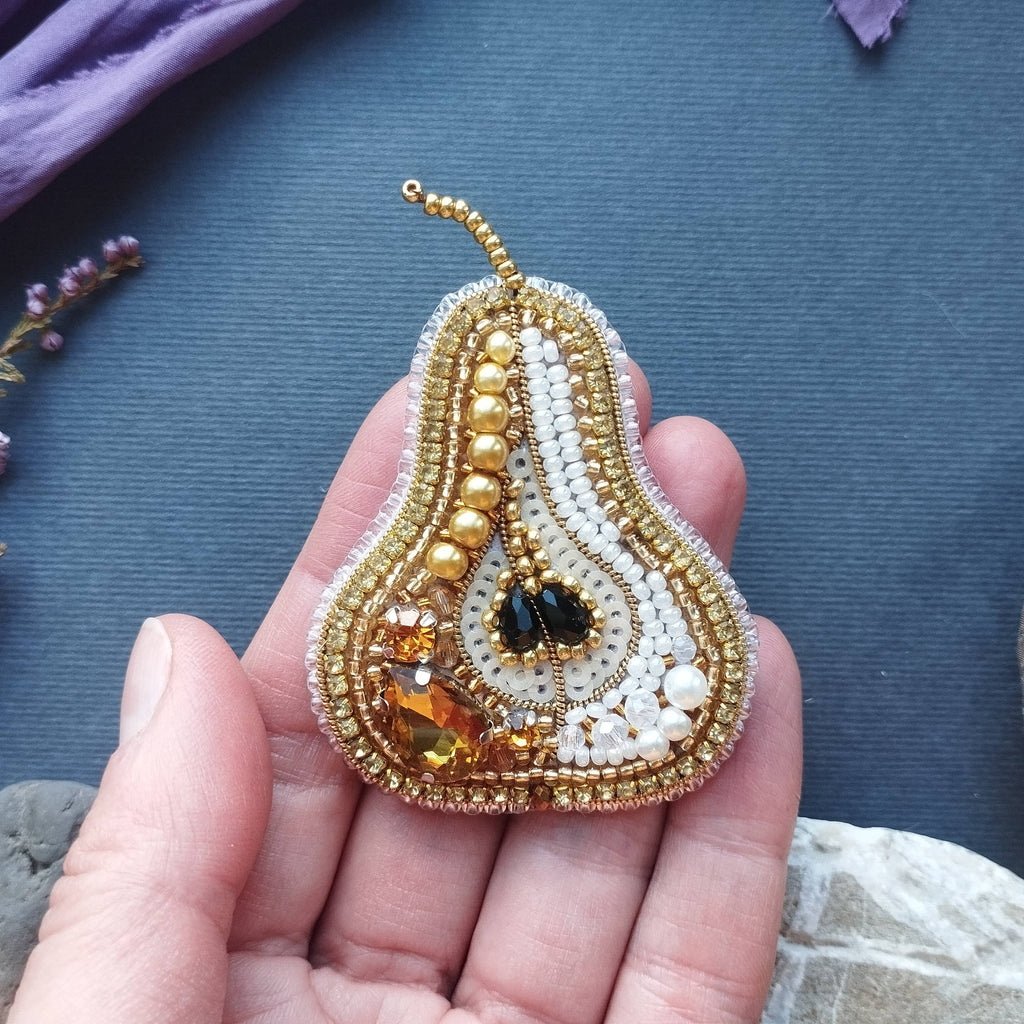 Pear,  Bead Embroidery Kit