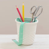 Ceramic Thimble Container, Aqua