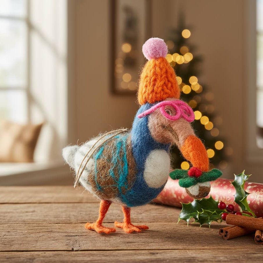 Festive Dodo Felt Ornament