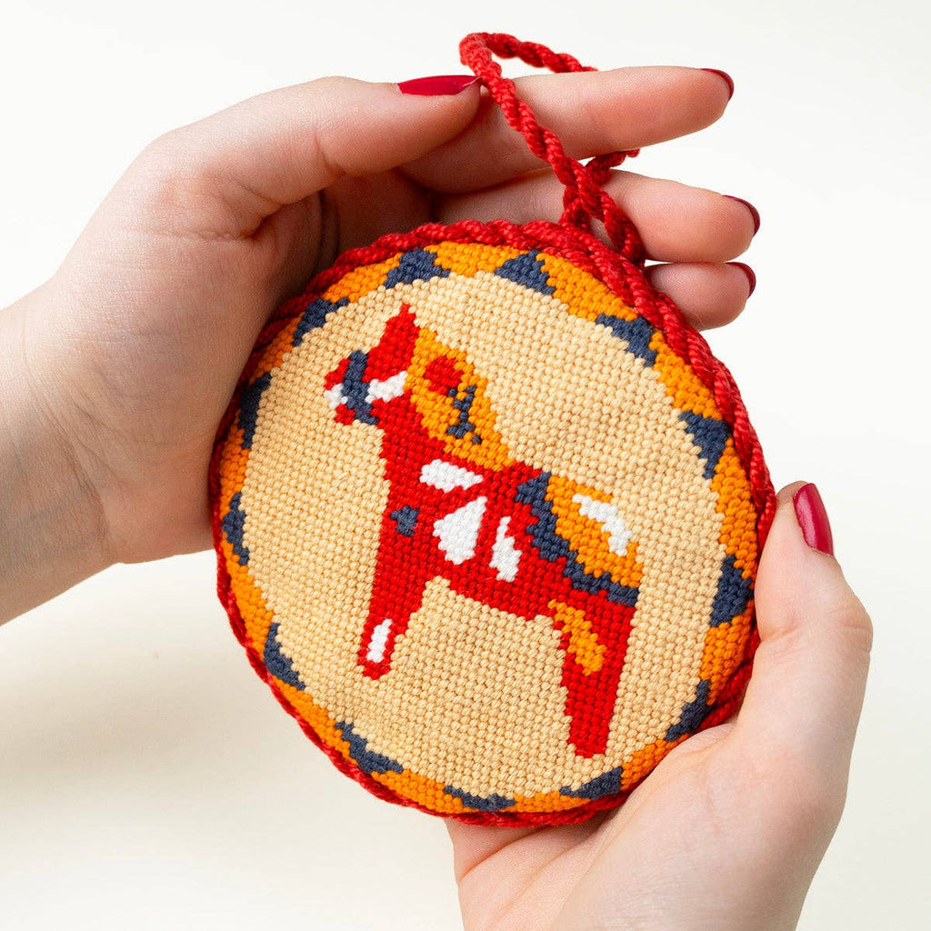 Dala Horse Red Needlepoint Ornament Kit