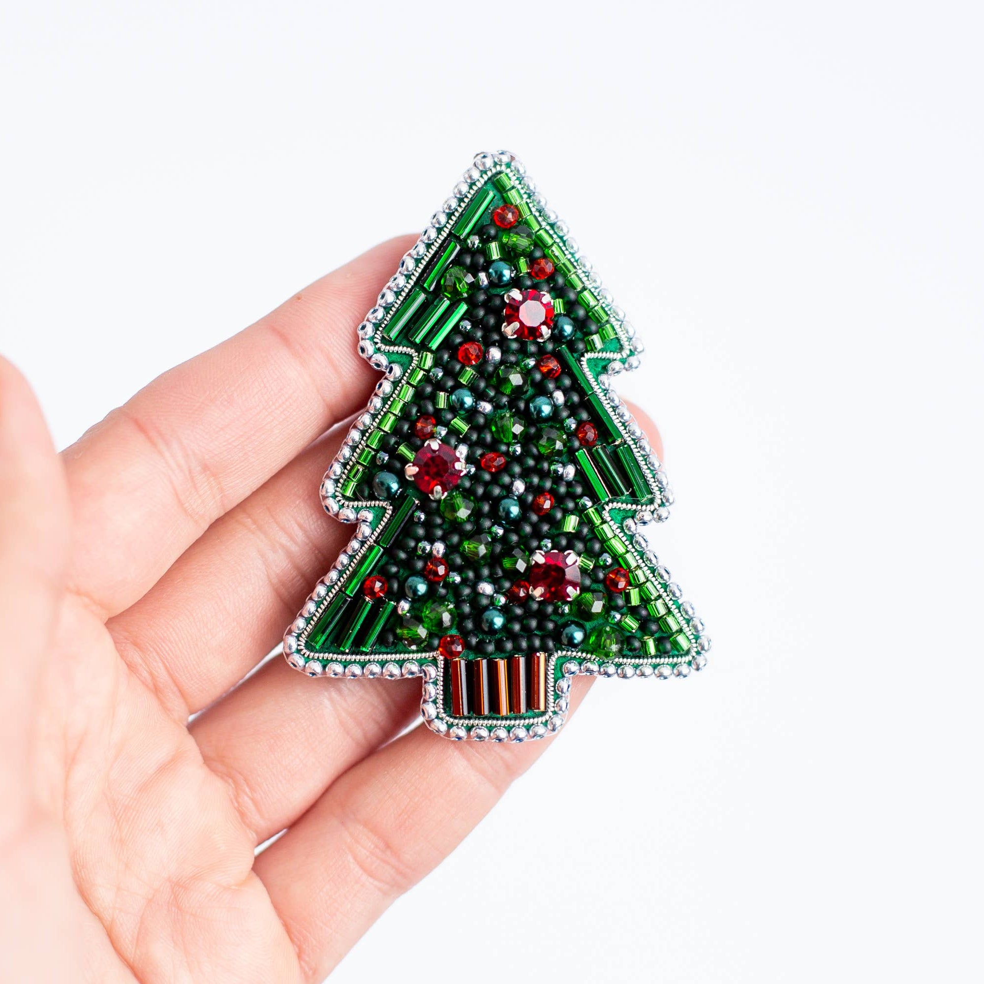 Christmas Brooch, Bead Embroidery Kit