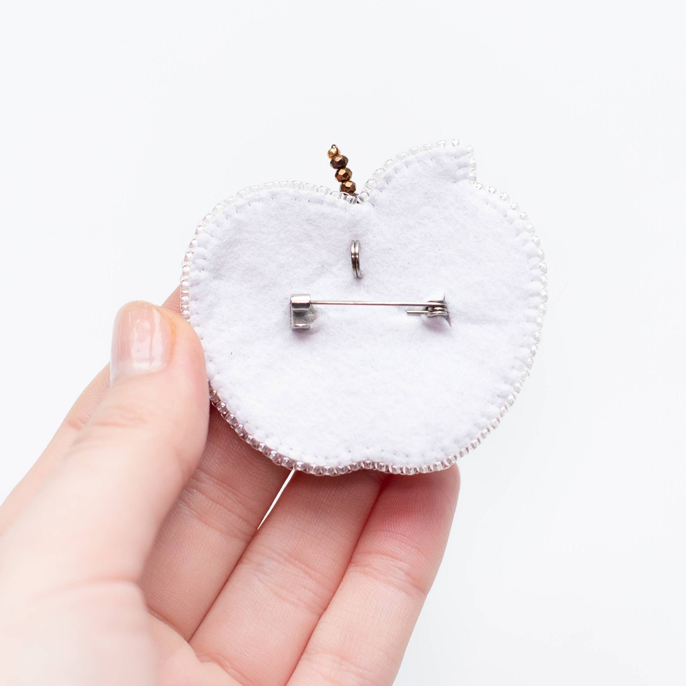 Apple Brooch, Bead Embroidery Kit