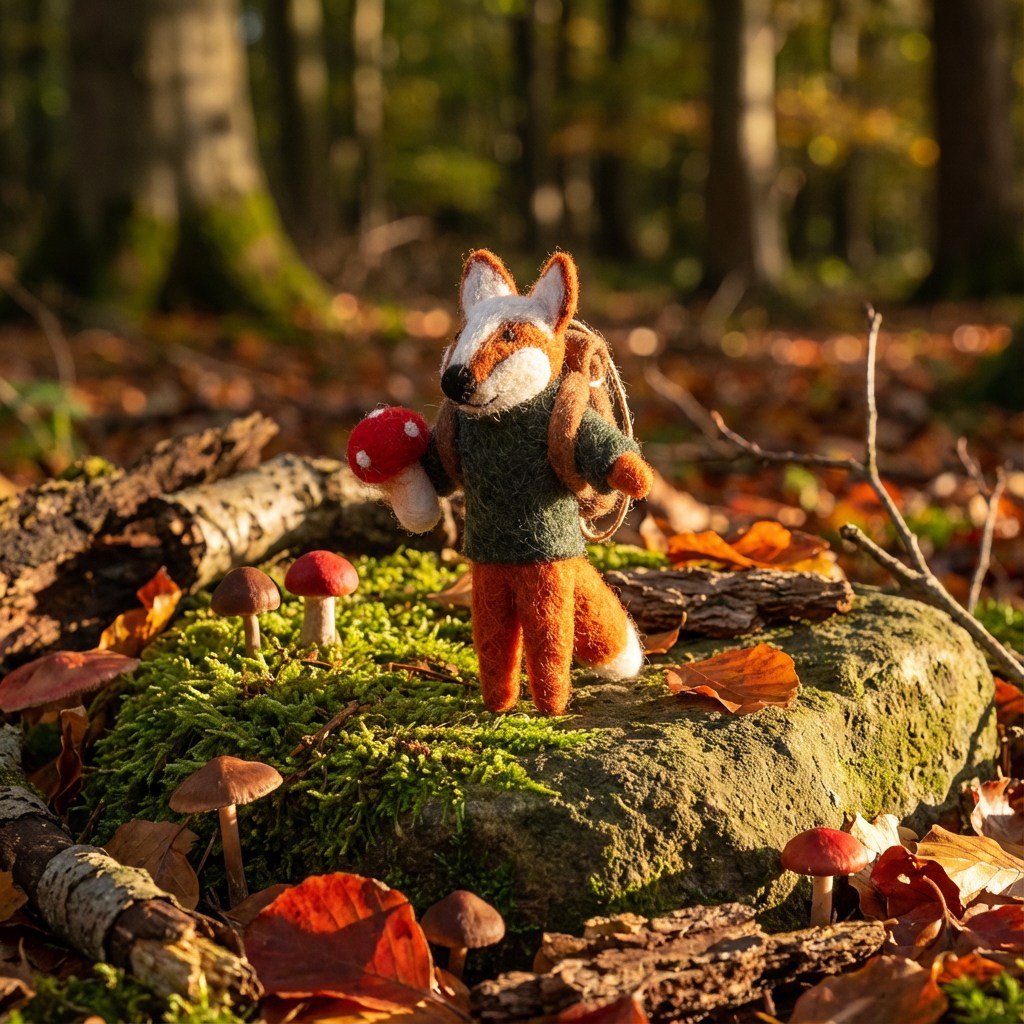 Frankie Foraging Fox Felt Ornament