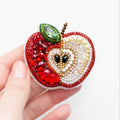 Apple Brooch, Bead Embroidery Kit