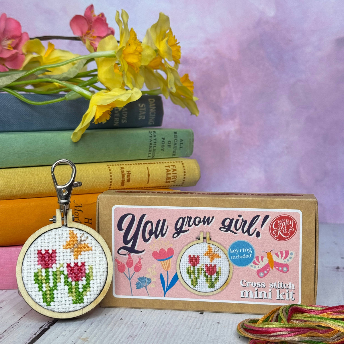 You Grow Girl! Mini Matchbox Cross Stitch Kit