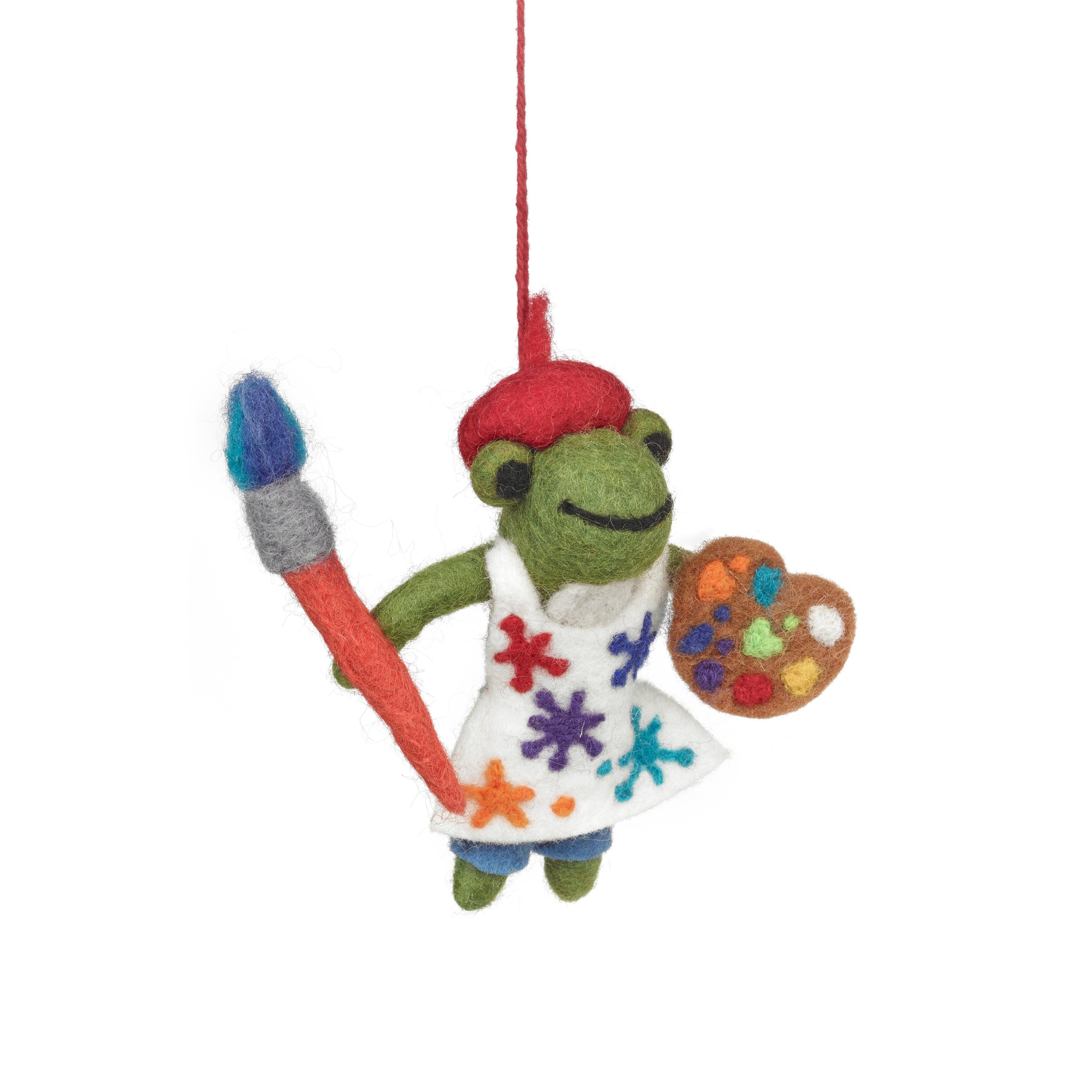 André the Artist Frog Felt Ornament