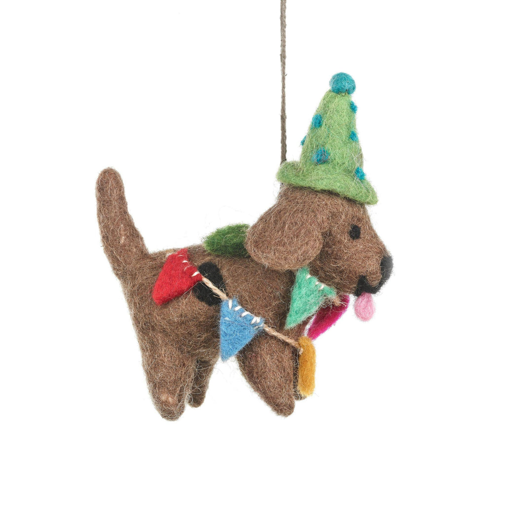 Party Pooch Felt Ornament