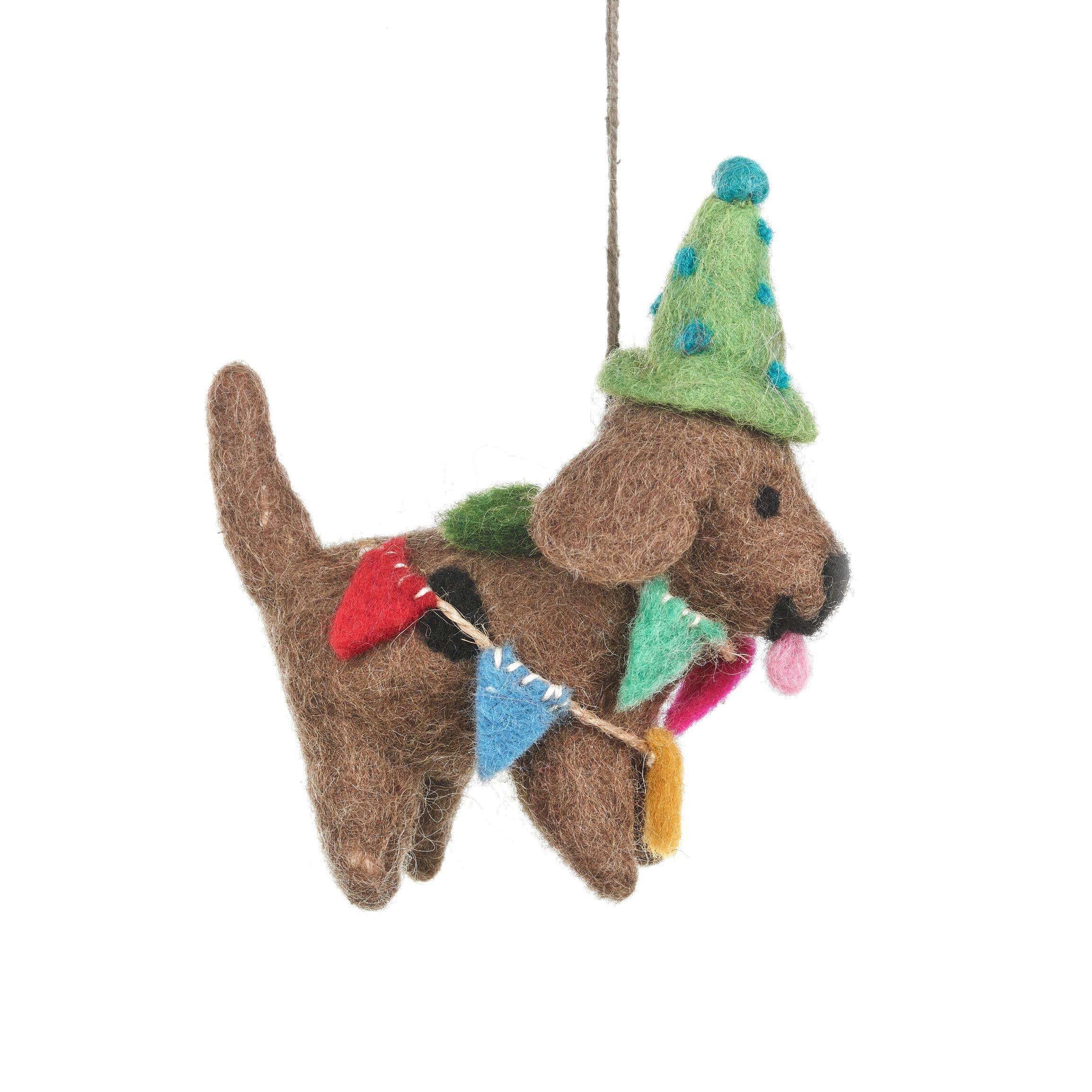 Party Pooch Felt Ornament