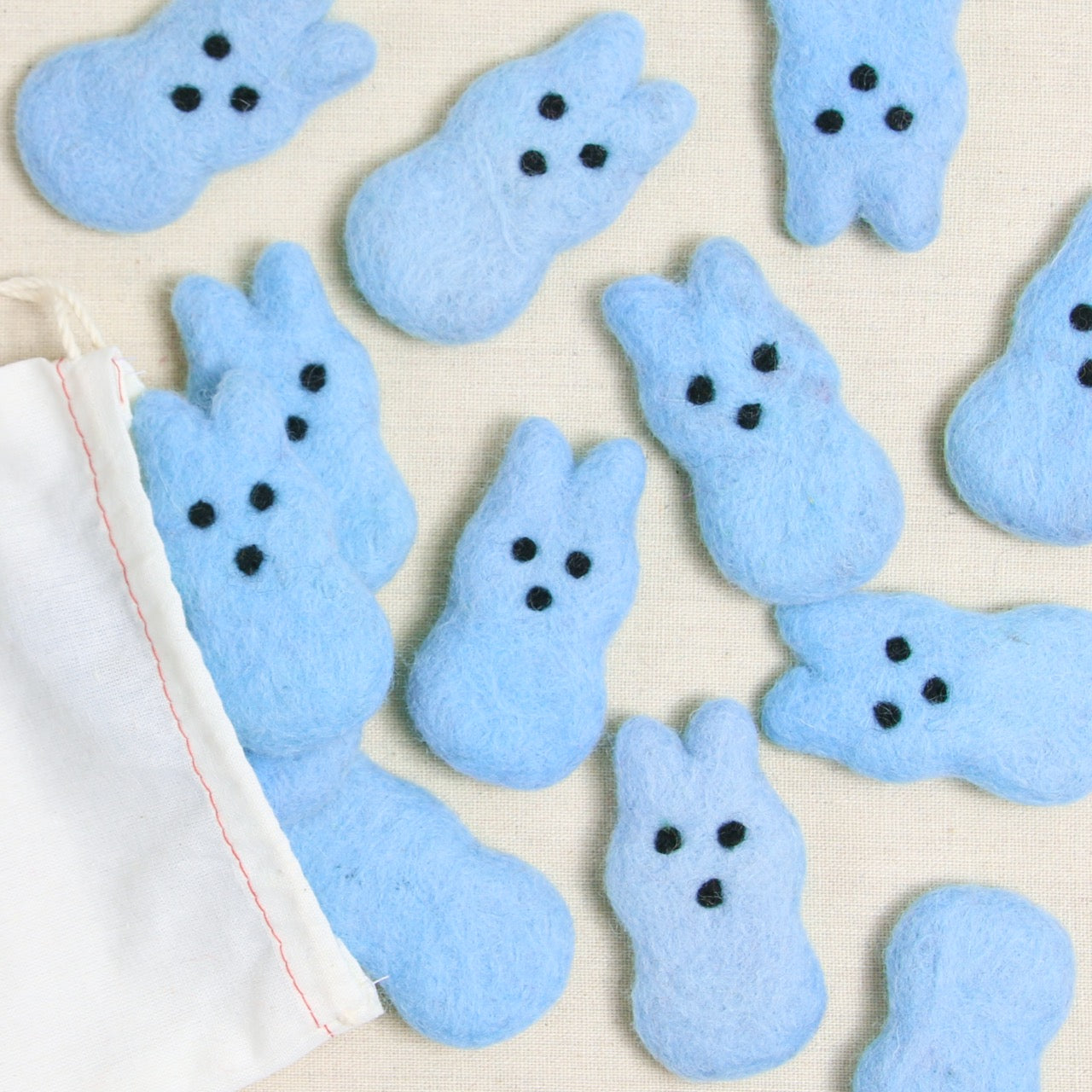 Felted Bunnies, Sky Blue
