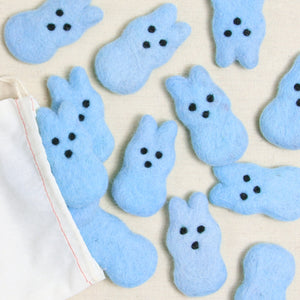 Felted Bunnies, Sky Blue