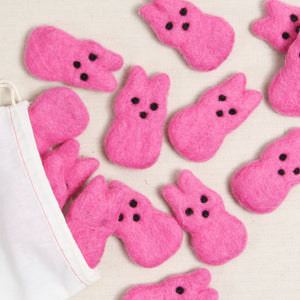 Felted Bunnies, Foxglove Pink