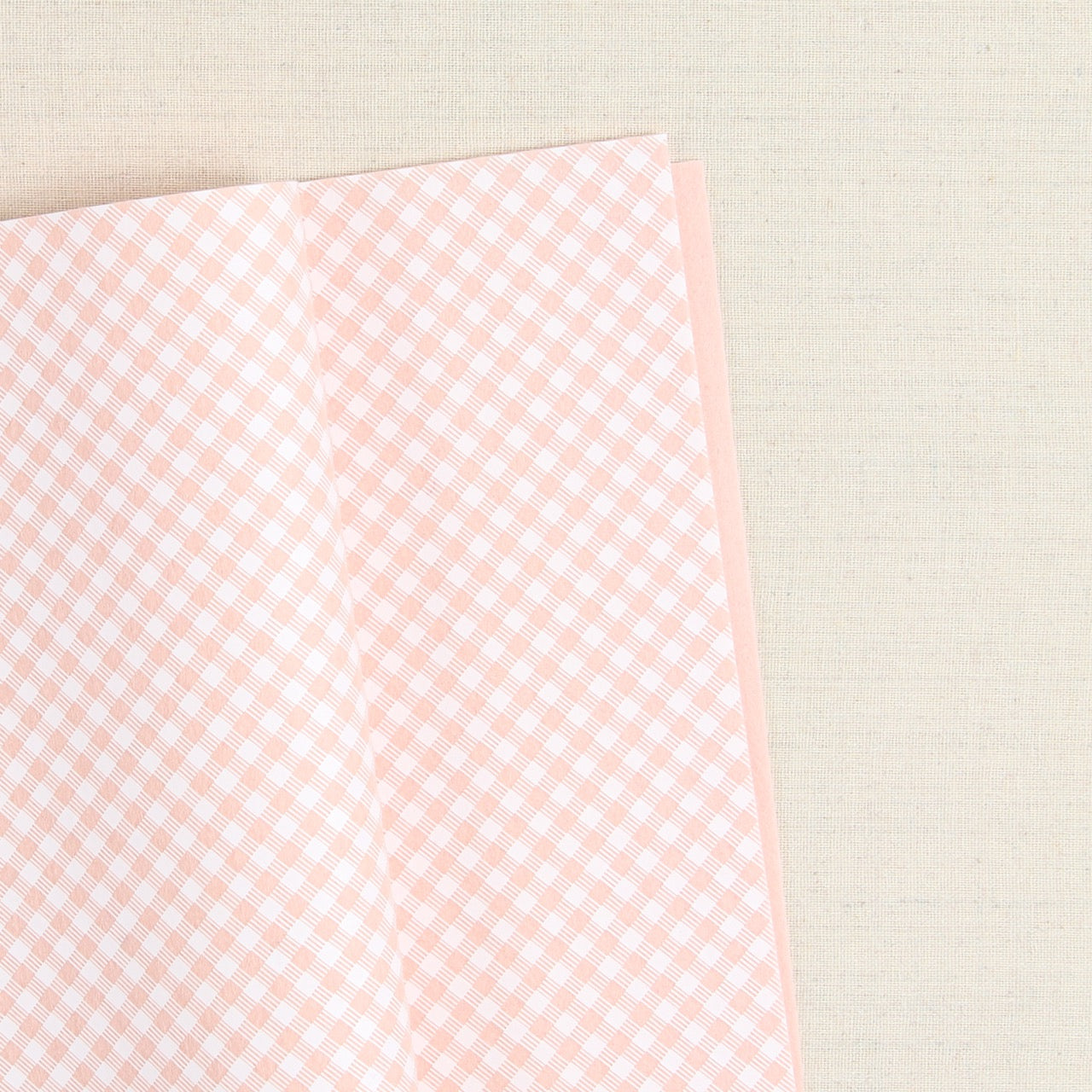 Gingham Printed Felt, Plié Pink