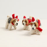 Holiday Dog, Felted Ornament