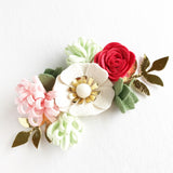 Mini Strawberry Mint Felt Flower Kit