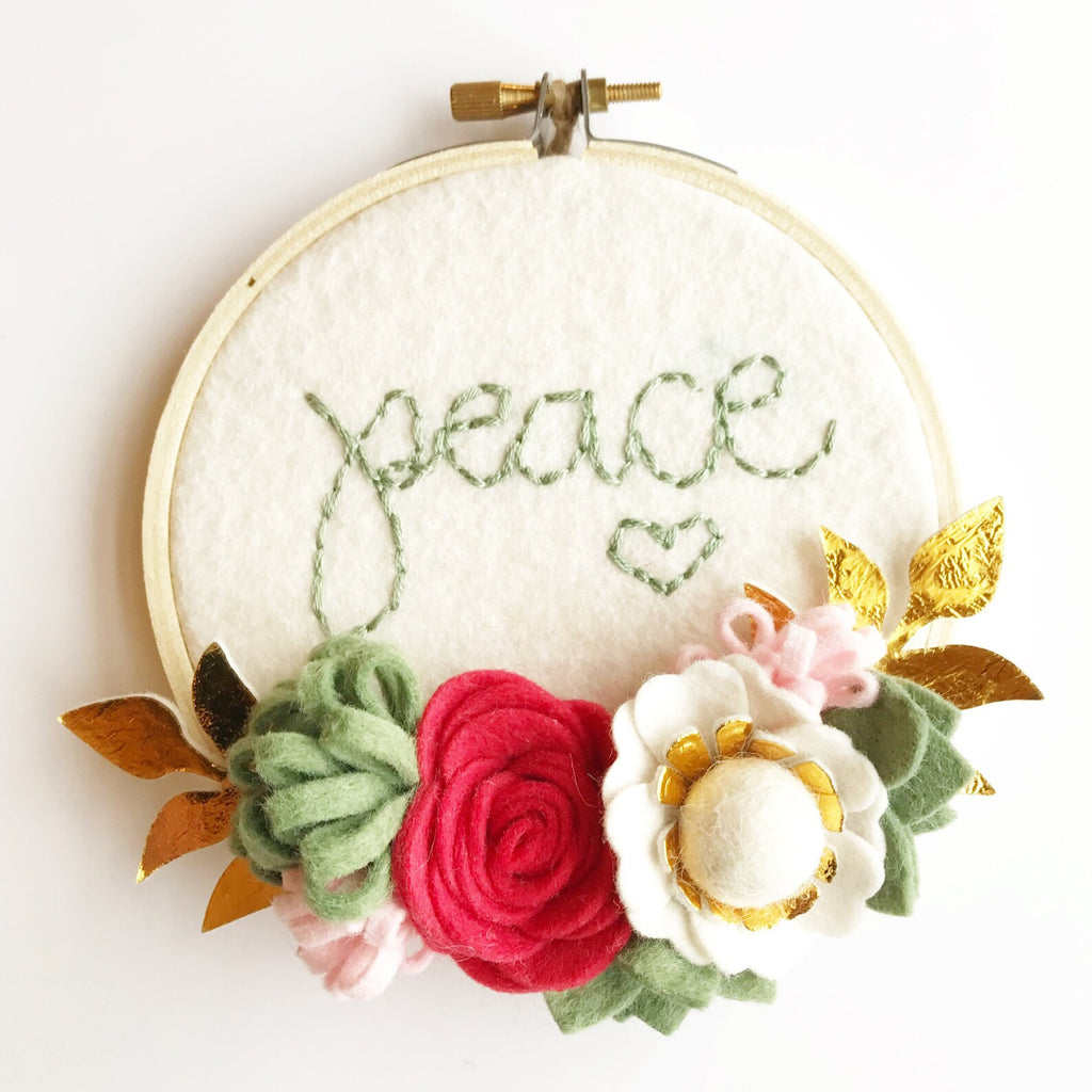 Mini Strawberry Mint Felt Flower Kit