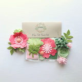 Mini Coral Sage Felt Flower Kit