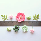 Mini Coral Sage Felt Flower Kit