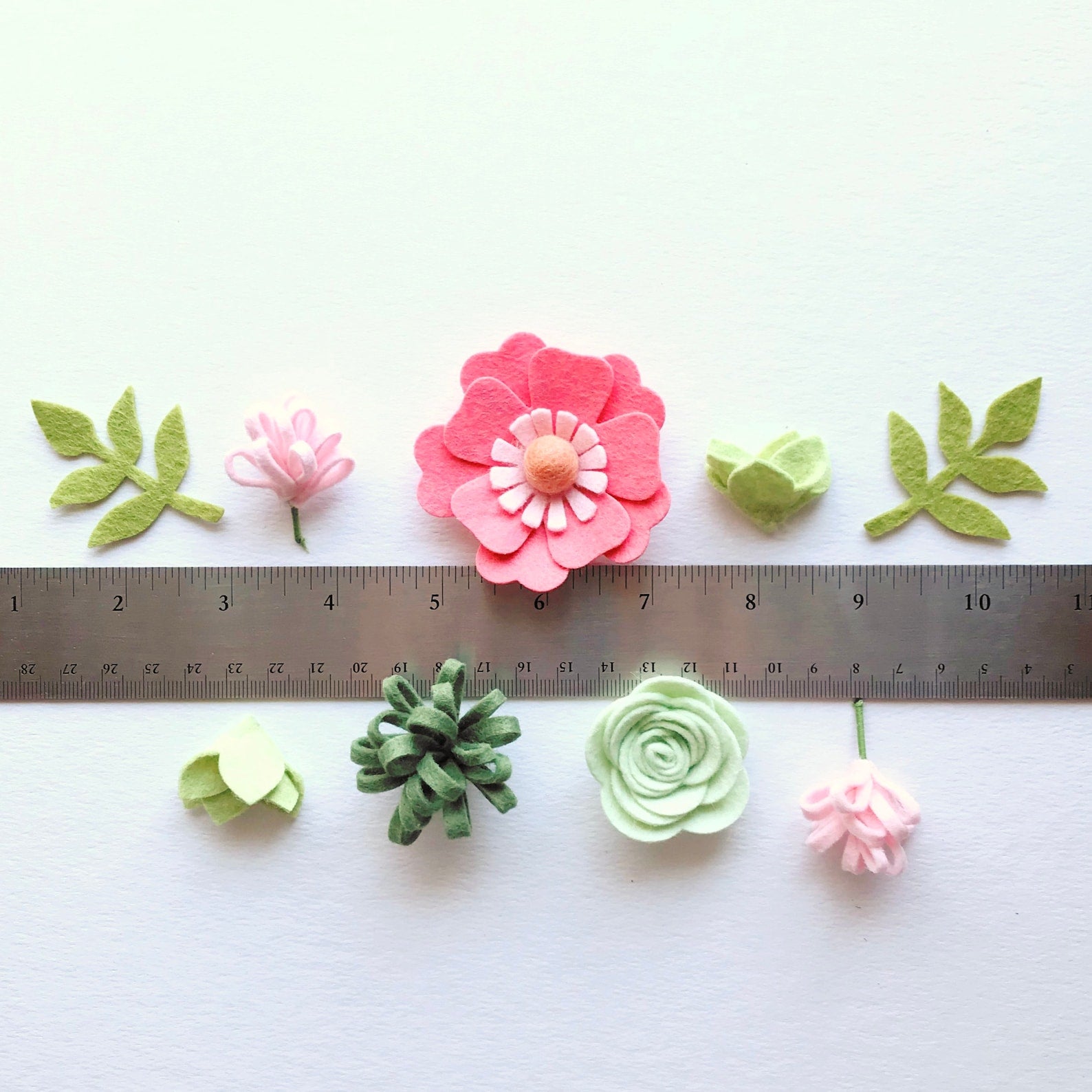 Mini Coral Sage Felt Flower Kit