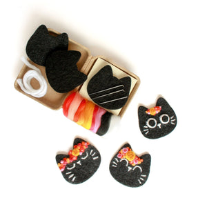 Mini Black Cats Felting Kit