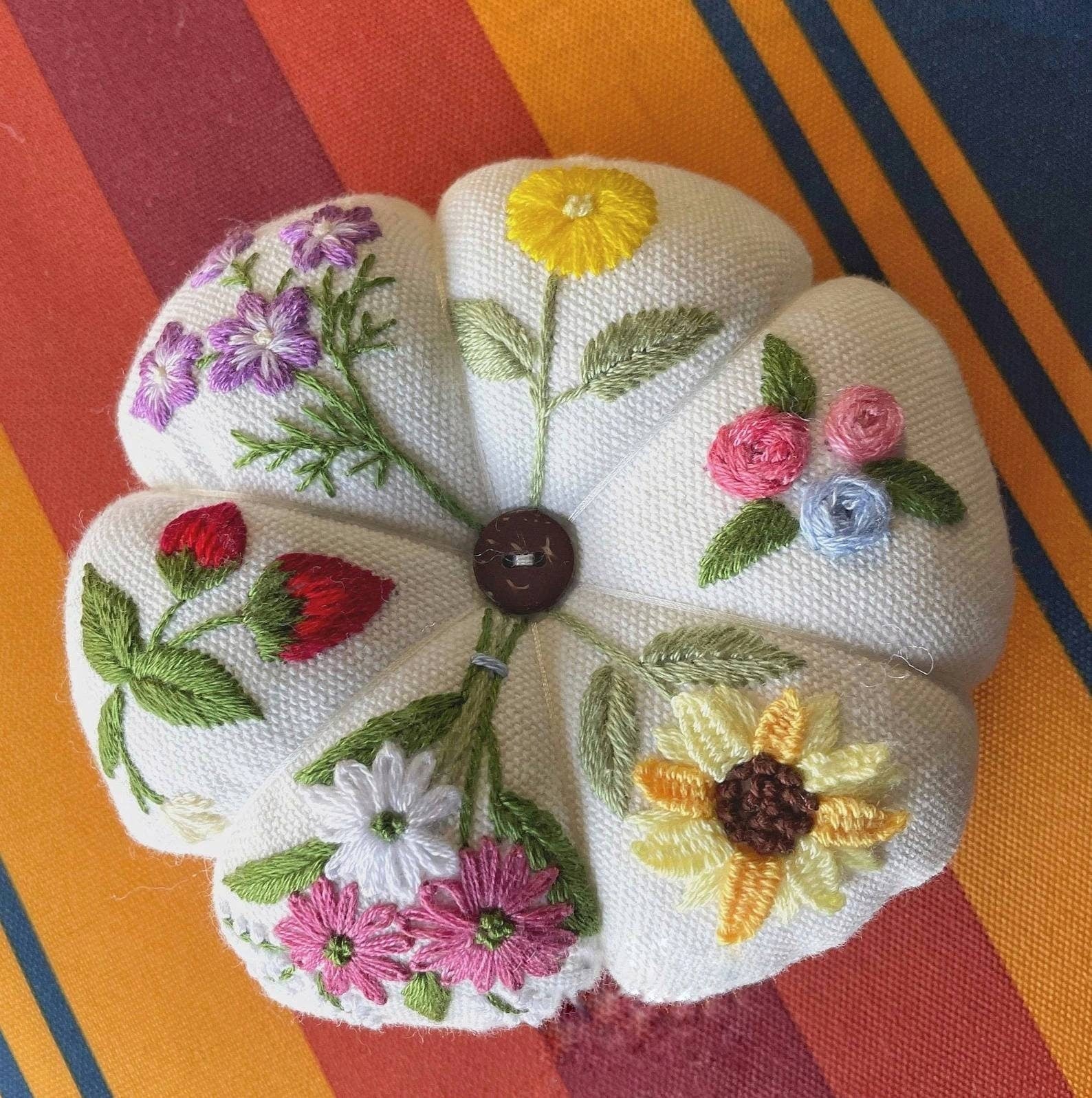 Flower Garden, Pumpkin Pin Cushion