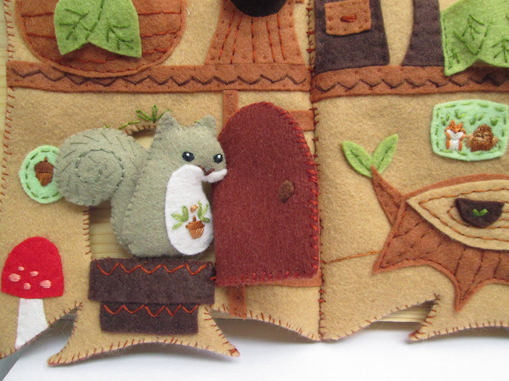 Woodland Treehouse Quiet Book felt pattern