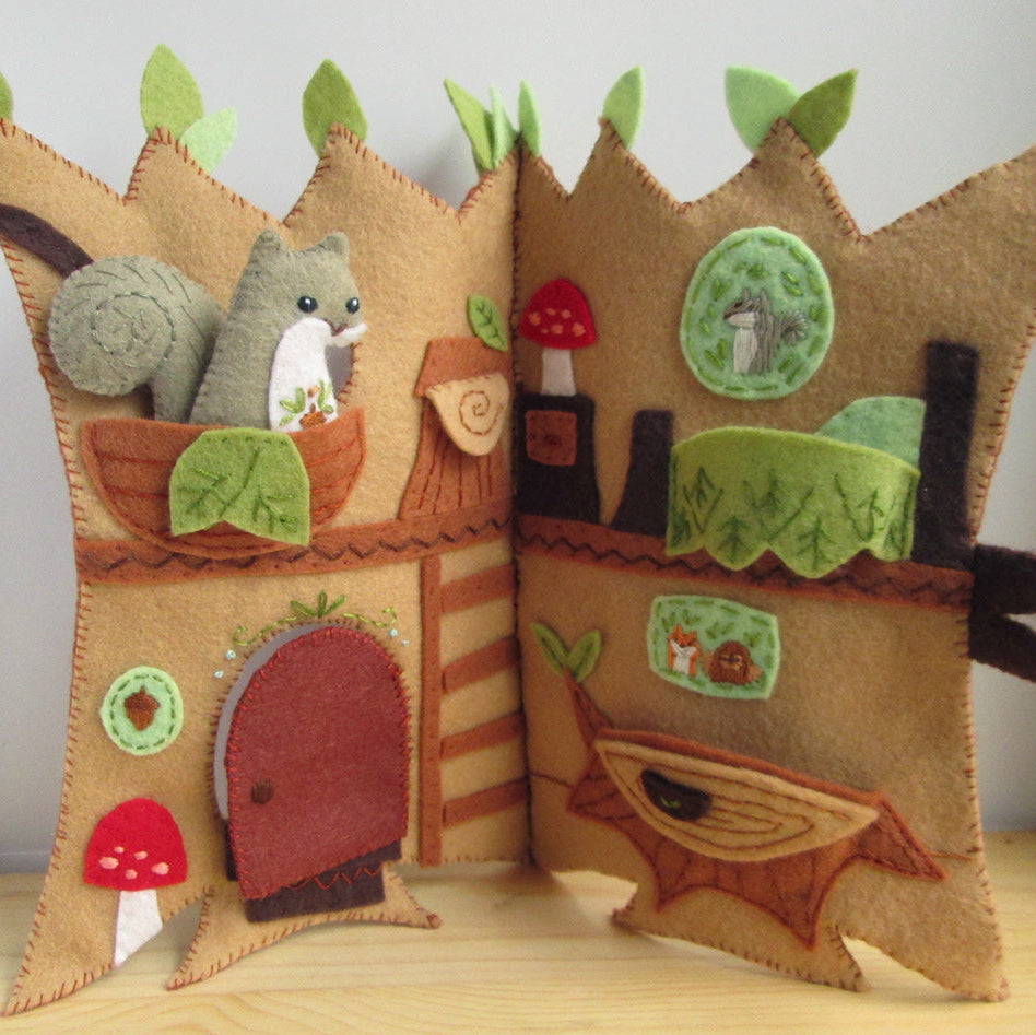Woodland Treehouse Quiet Book felt pattern