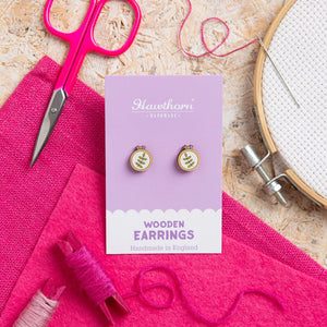 Embroidery Hoop, Wooden Earrings