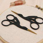 Stork Embroidery Scissors, Matte Black