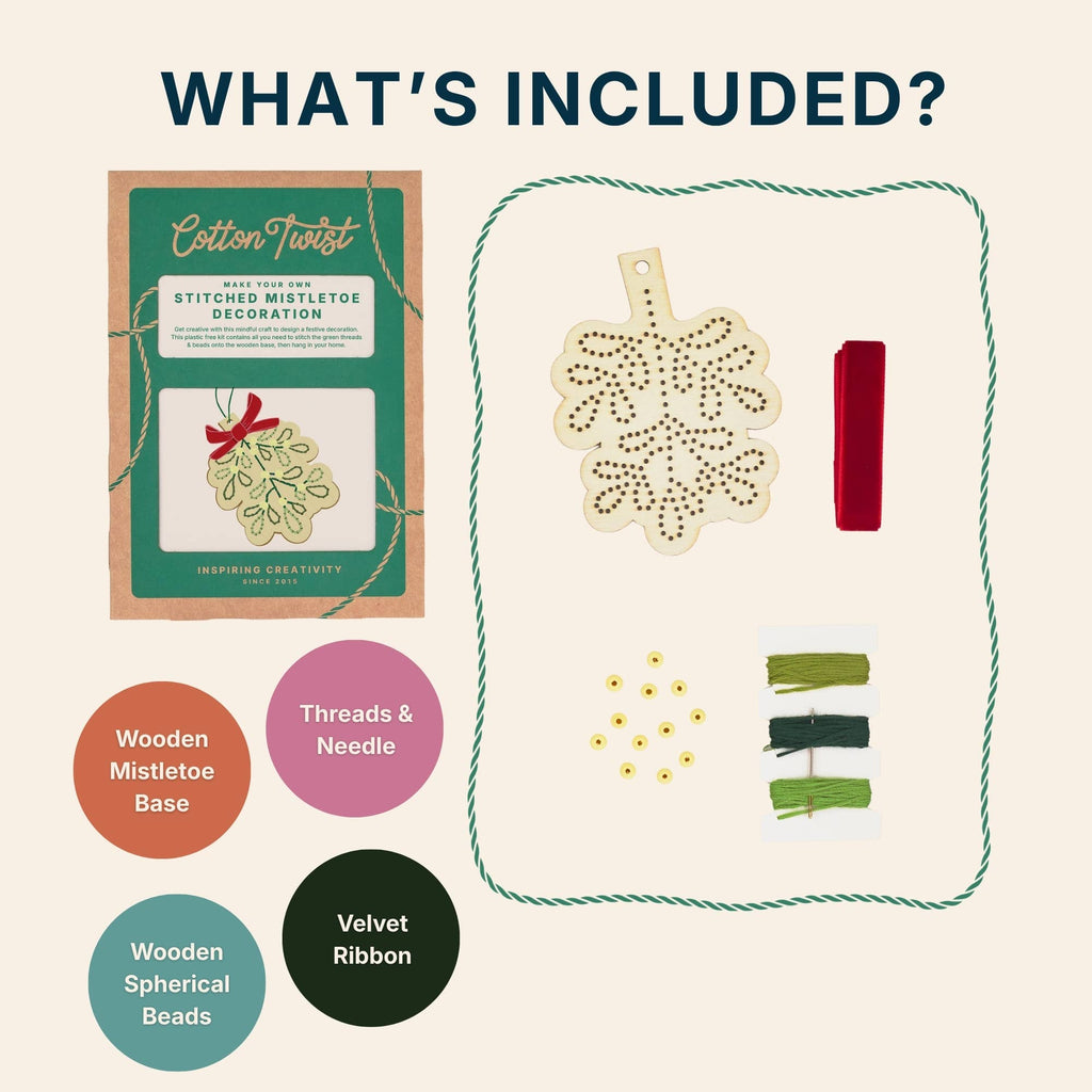 Make Your Own Stitched Mistletoe Decoration