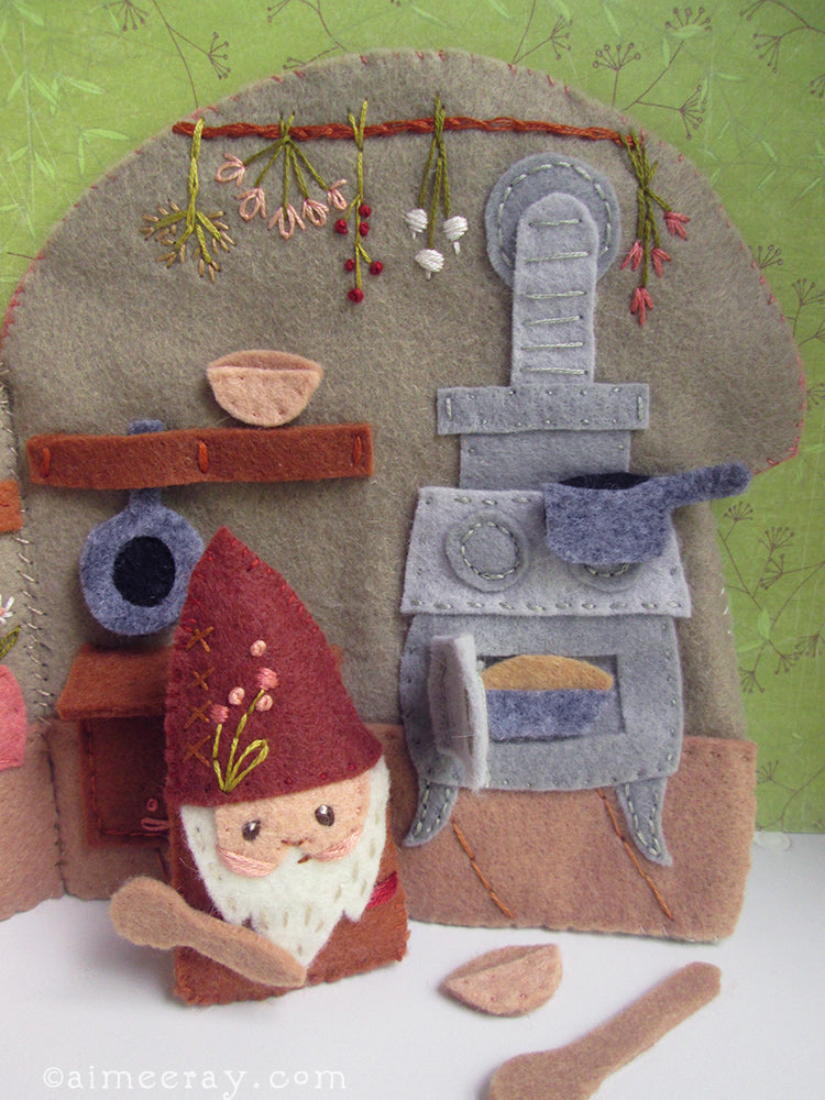 Mushroom Cottage Quiet Book felt pattern