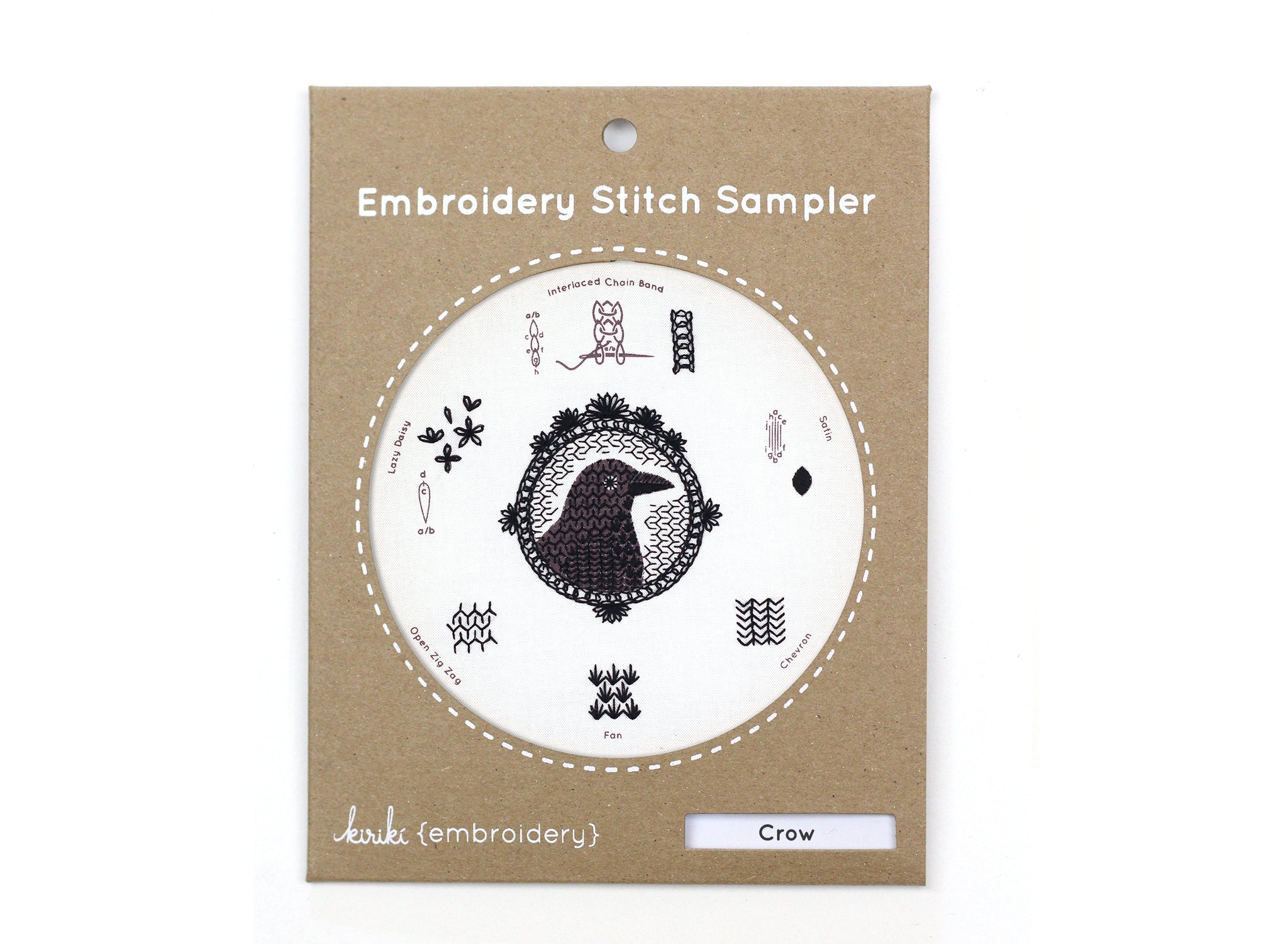 Crow, Embroidery Stitch Sampler