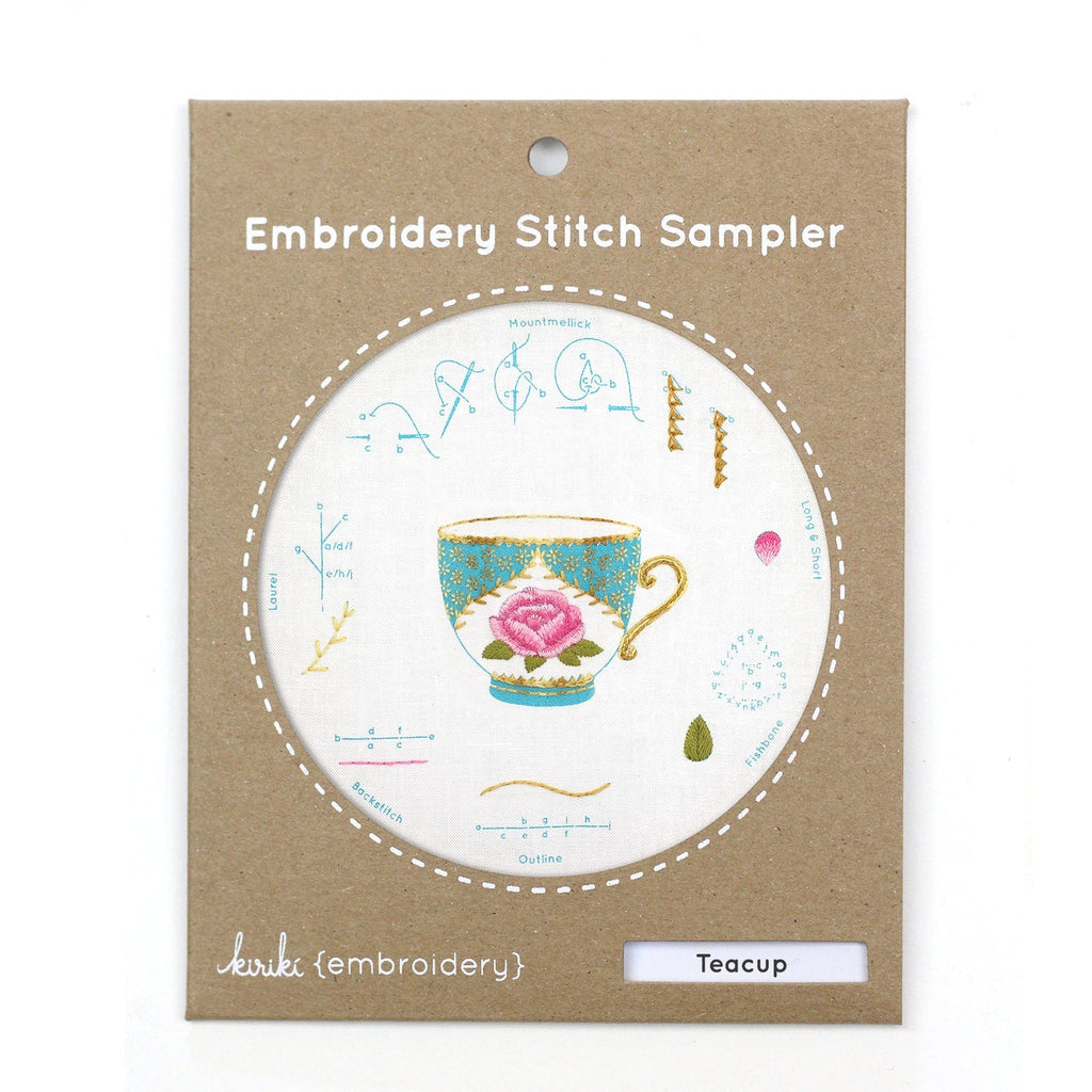 Teacup, Embroidery Stitch Sampler