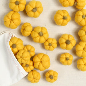 Pumpkin Felted Shapes, Saffron Yellow