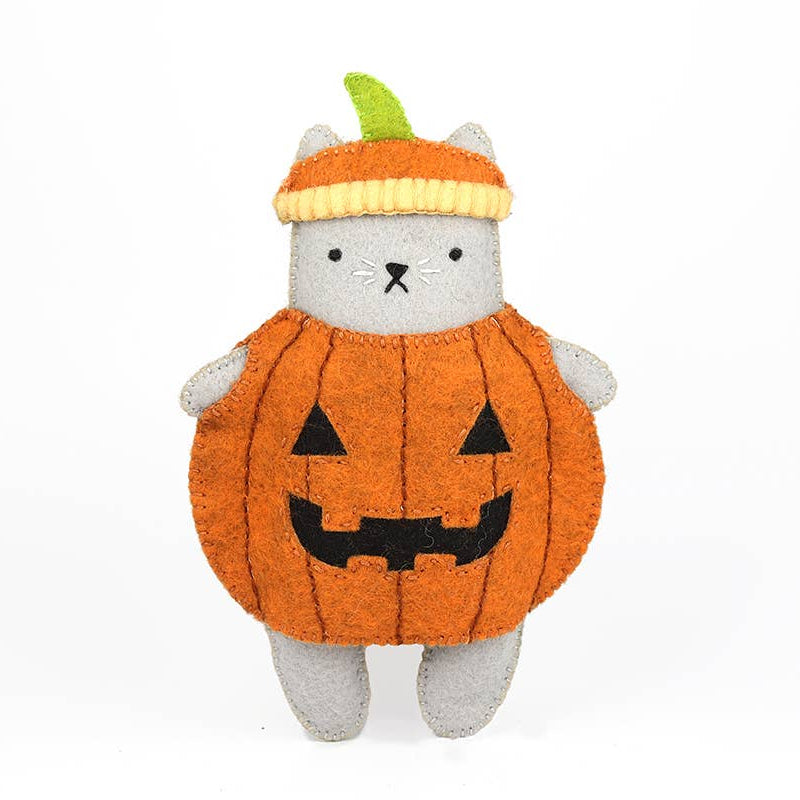 Pumpkin Cat Felt Doll Kit
