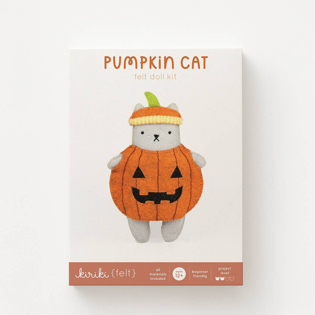 Pumpkin Cat Felt Doll Kit