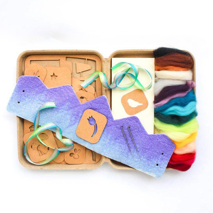 Personalizable Wool Crown Felting Kit in Purple Gradient
