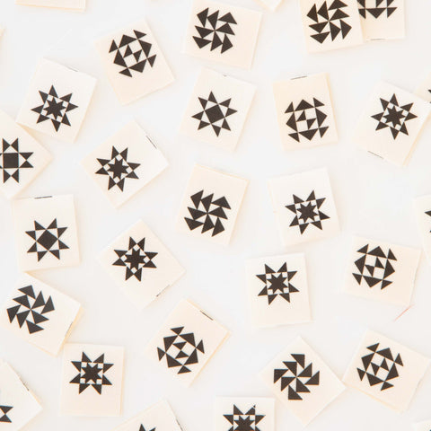 Black Quilt Block, Woven Label – Benzie Design