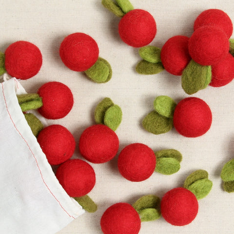 Red Felt Balls – Benzie Design