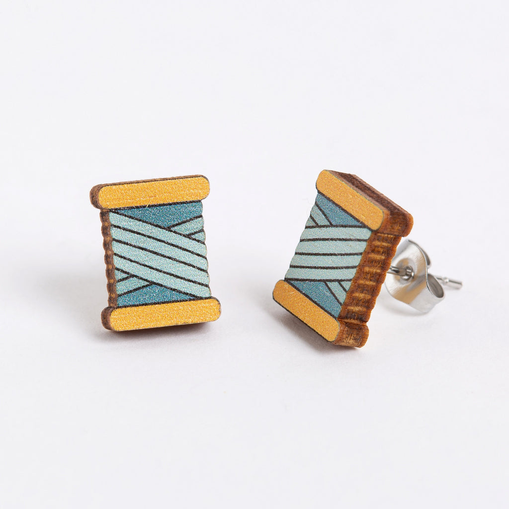 Bobbin, Wooden Earrings