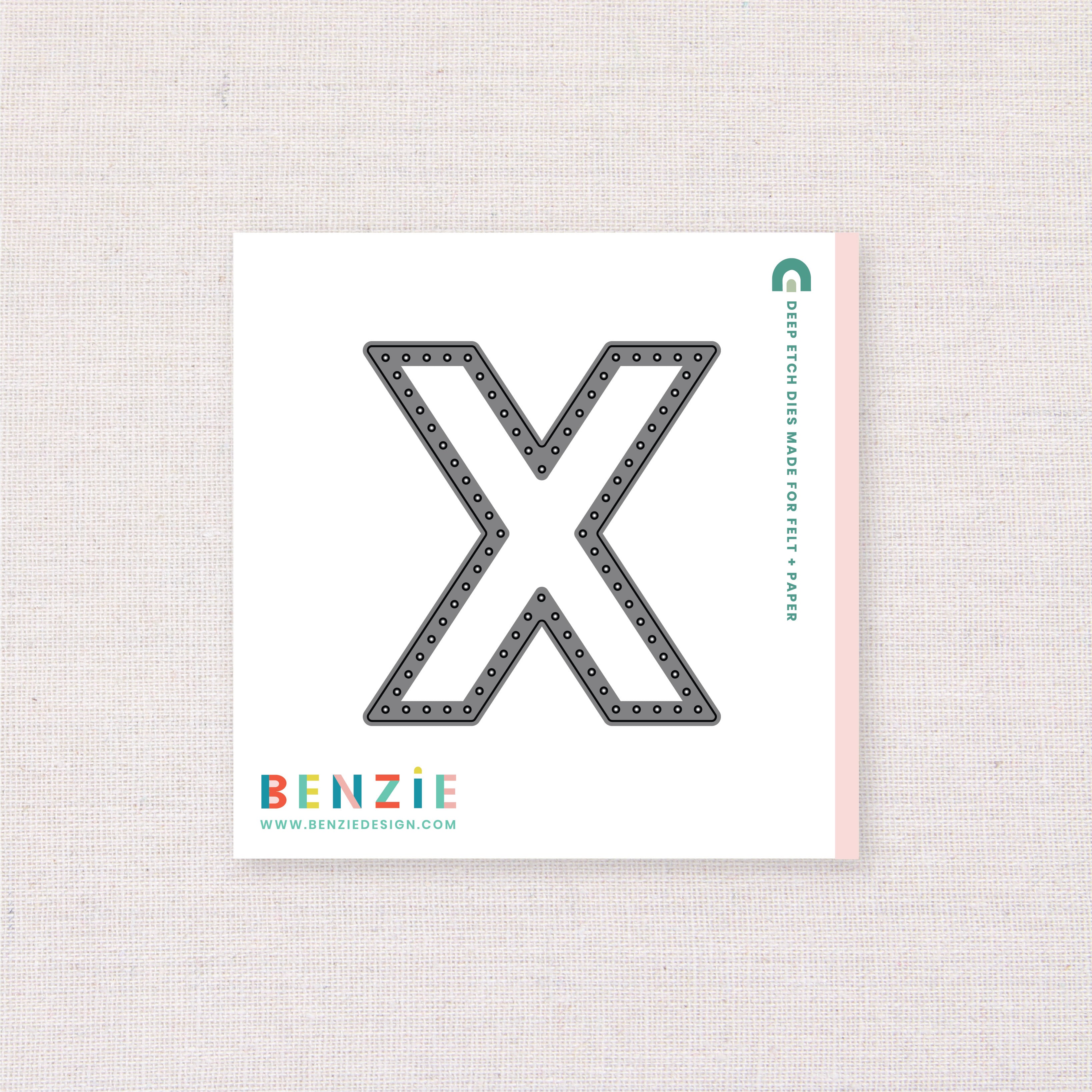 Stitchable Alphabet X, Deep Etch Die