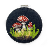 Toadstools in a Hoop, Needle Felting Kit