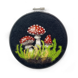Toadstools in a Hoop, Needle Felting Kit