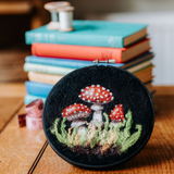 Toadstools in a Hoop, Needle Felting Kit