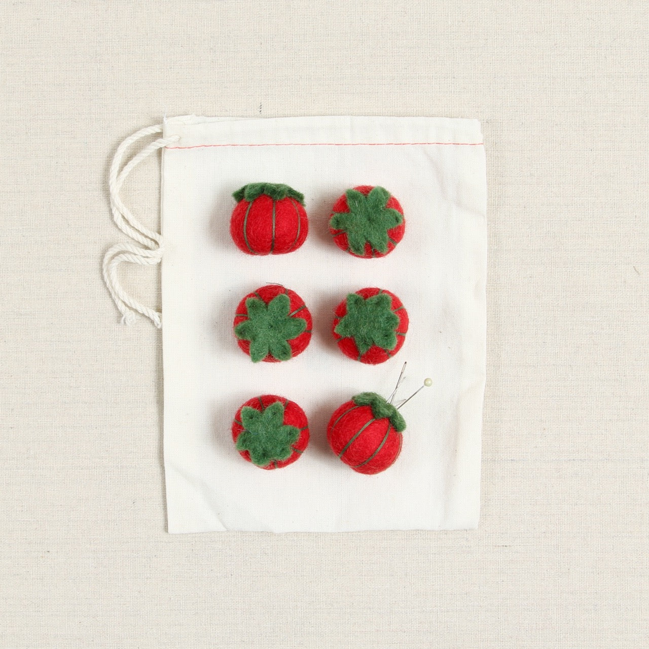 Tomato Pin Cushion, Felted Shapes