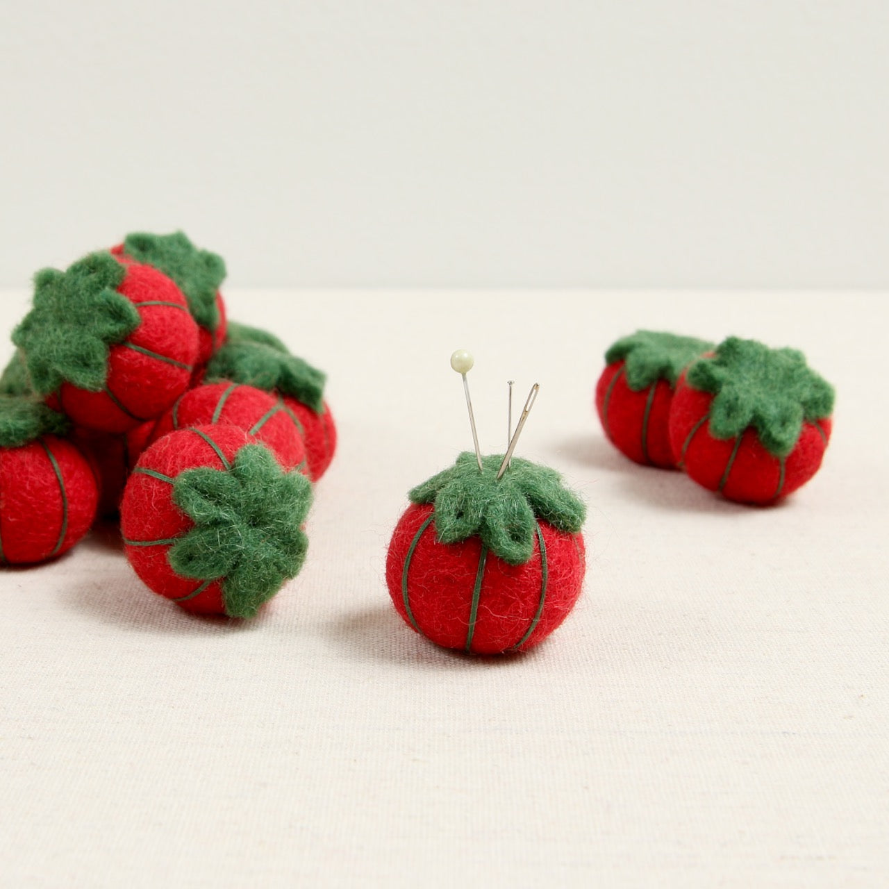 Tomato Pin Cushion, Felted Shapes