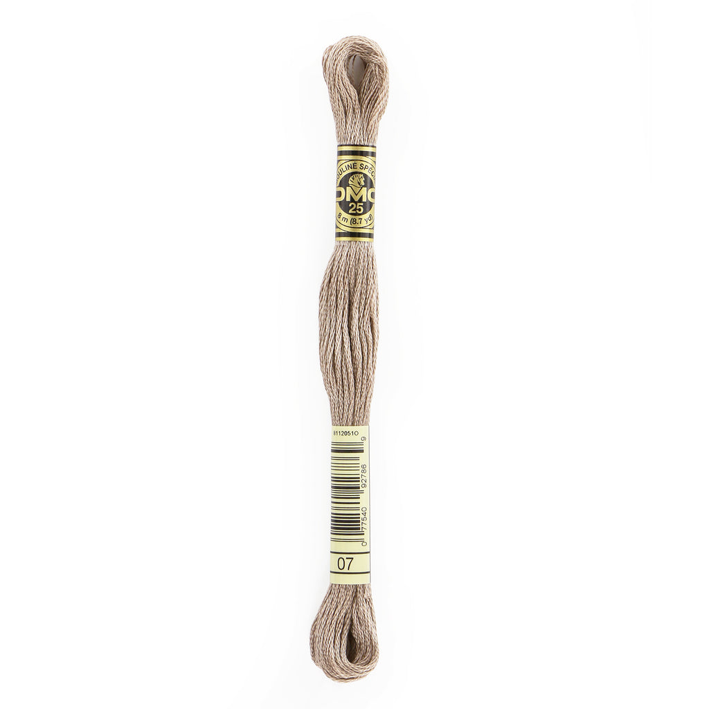 brown embroidery floss, gray embroidery floss, DMC 07